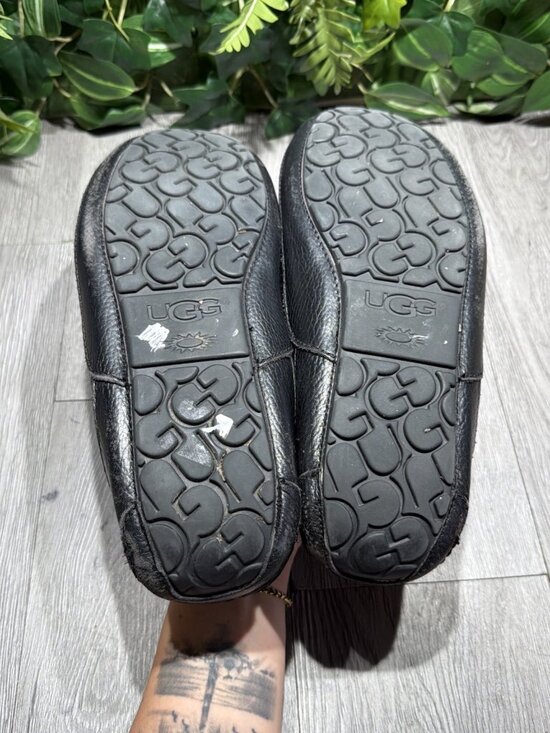 UGG Ascot SN 5379B Leather Sheepskin Slippers Rubber Soles Black Mens Size 11 main image 10